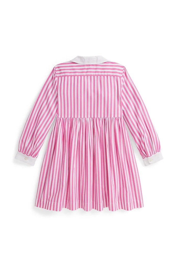 Dětské bavlněné šaty Polo Ralph Lauren 312A95899001 růžová SS26