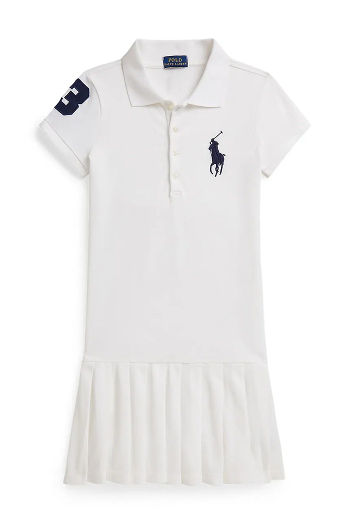 Dievčenské šaty Polo Ralph Lauren s elastanom biela 313A95975002