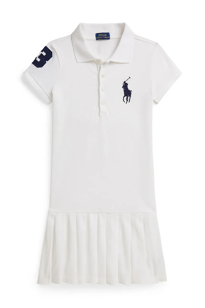 Dievčenské šaty Polo Ralph Lauren s elastanom biela 313A95975002