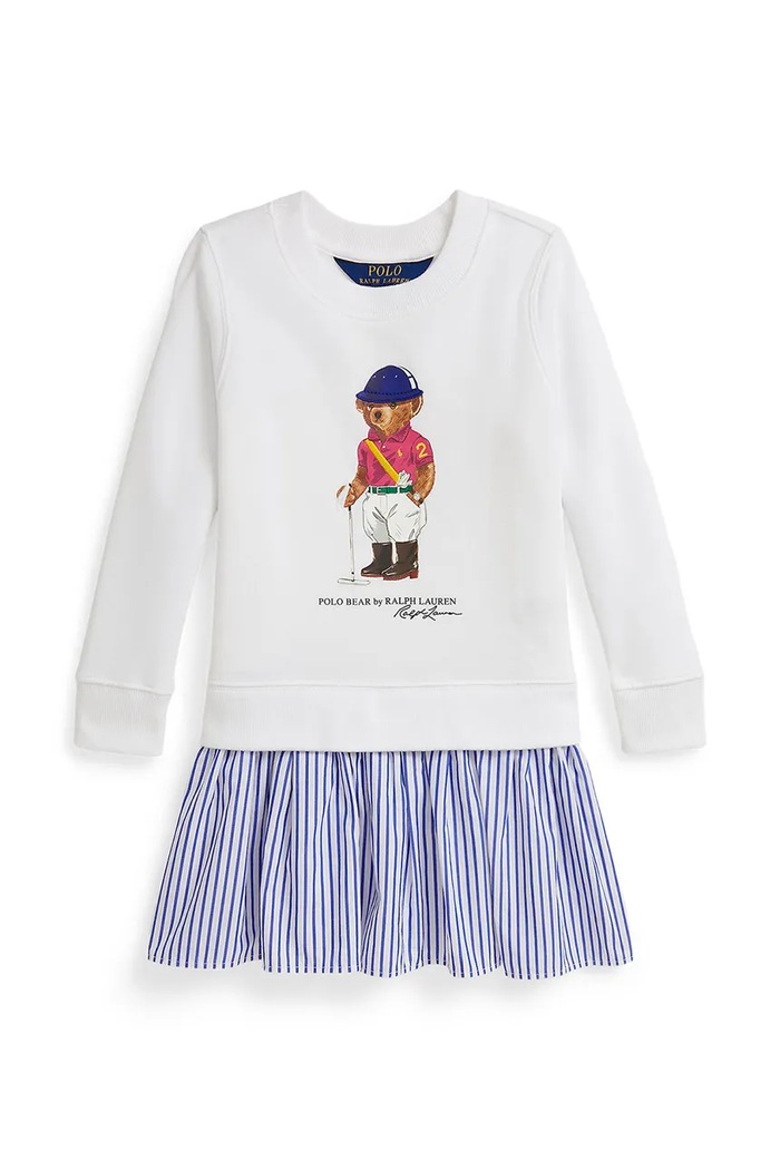 Dievčenské šaty Polo Ralph Lauren potlač biela 312A96118001