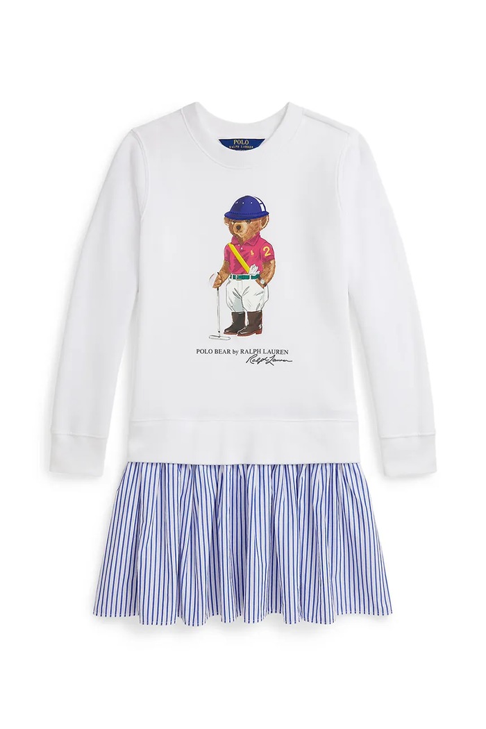 Dievčenské šaty Polo Ralph Lauren 313A96118001 biela SS26