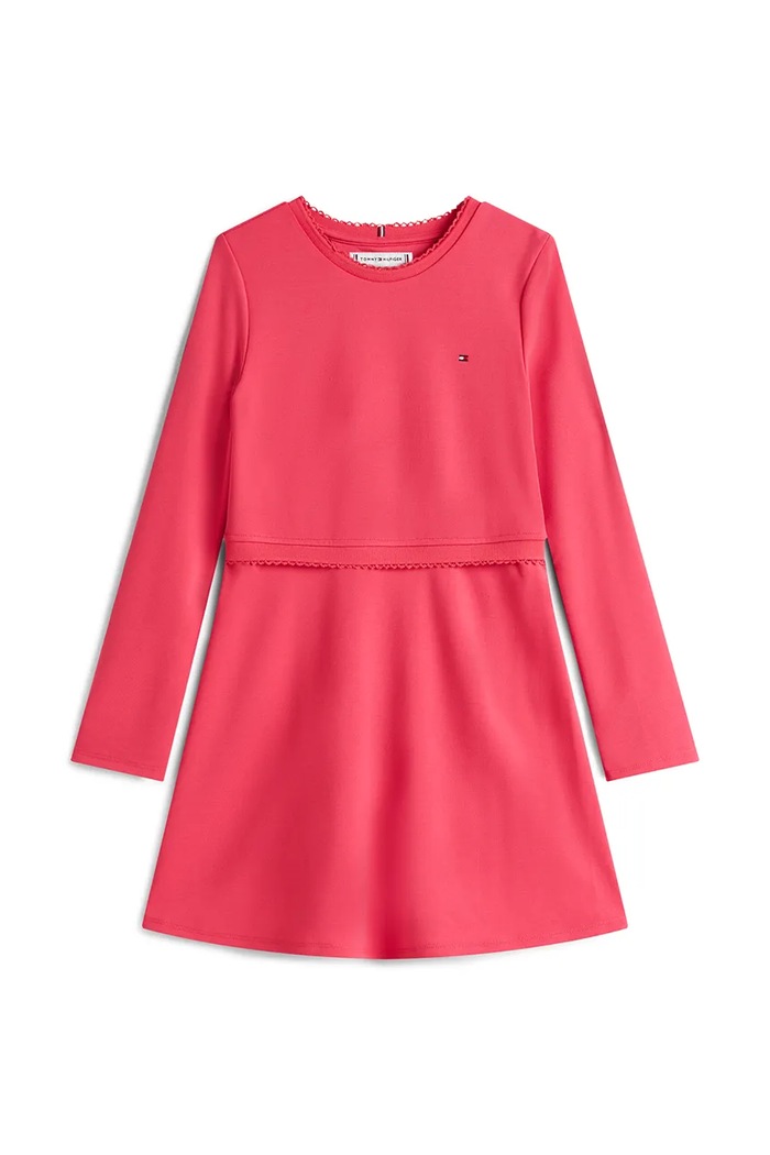 Παιδικό φόρεμα Tommy Hilfiger KG0KG08934.104.122.PPY2 ροζ SS26