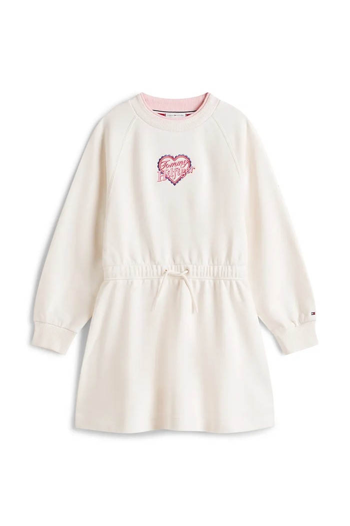 Dievčenské šaty Tommy Hilfiger KG0KG09283.128.176.PPY2 biela SS26