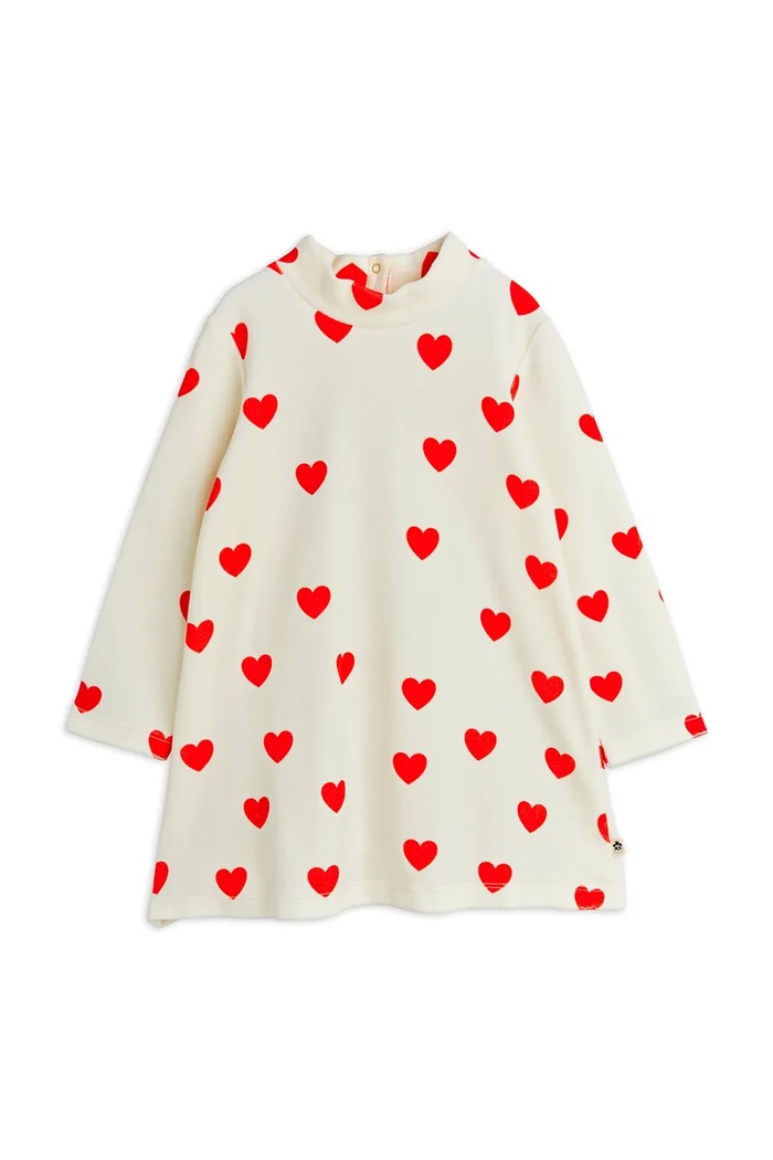 Detské zamatové šaty Mini Rodini Hearts pletenina biela 26150102