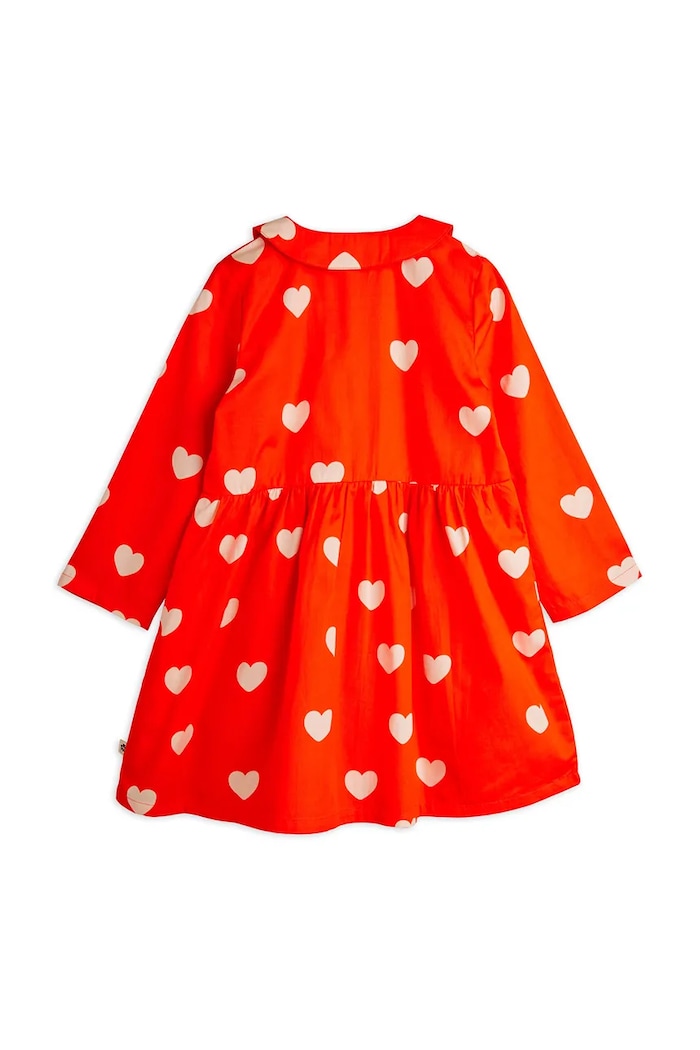 Fete Mini Rodini rochie din bumbac pentru copii Hearts 26150118 portocaliu