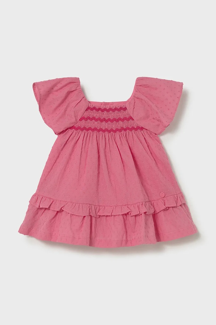 Mayoral sukienka bawełniana dziecięca 1912.4D.Baby.PPY2 różowy SS26