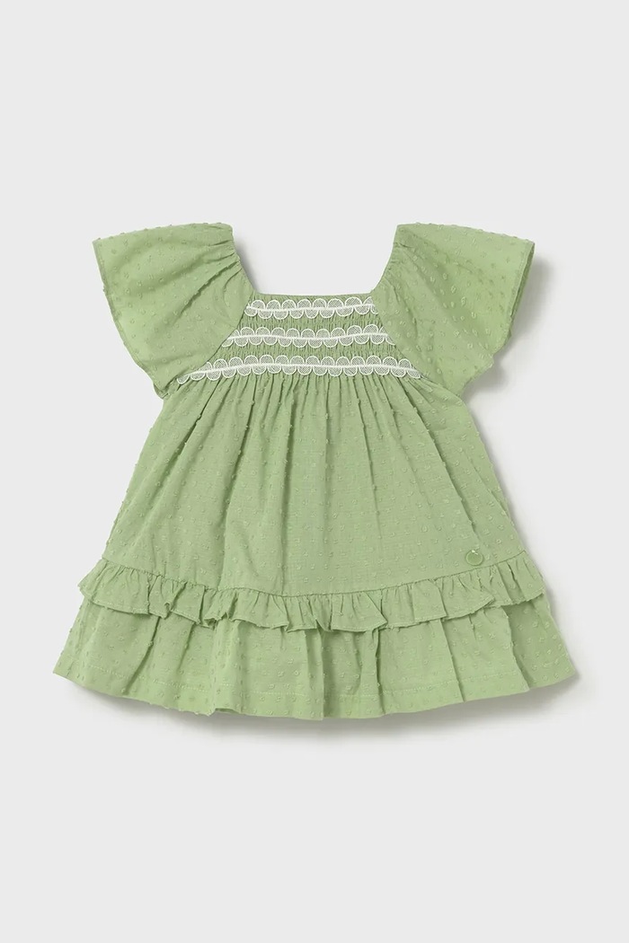 Mayoral sukienka bawełniana dziecięca 1912.4D.Baby.PPY2 zielony SS26