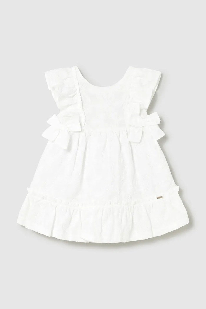 Mayoral rochie din bumbac pentru copii 1915.4D.Baby.PPY2 alb SS26