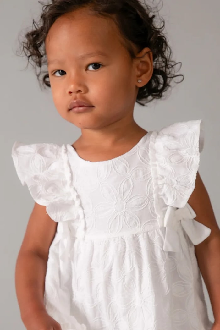 Mayoral rochie din bumbac pentru copii 1915.4D.Baby.PPY2 alb