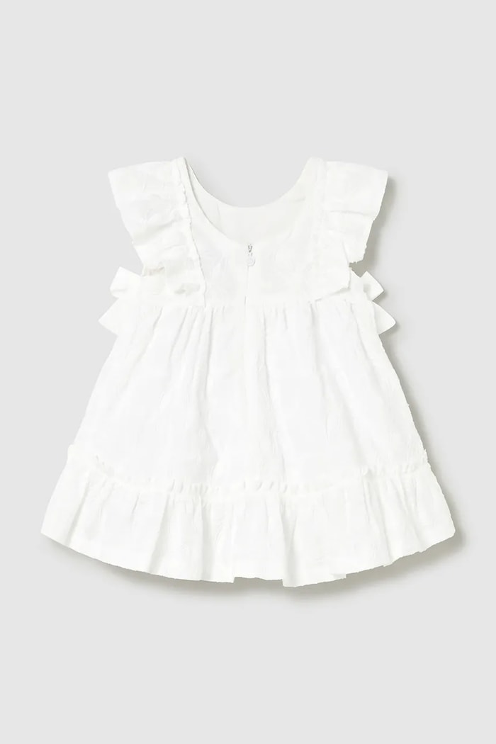 Fete Mayoral rochie din bumbac pentru copii 1915.4D.Baby.PPY2 alb