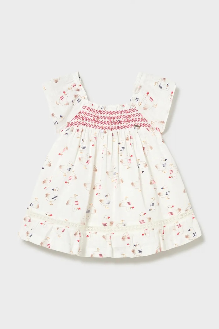 Mayoral rochie din bumbac pentru copii mini alb 1992.4E.Baby.PPY2