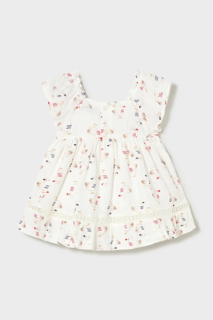 Mayoral rochie din bumbac pentru copii 1992.4E.Baby.PPY2 alb SS26