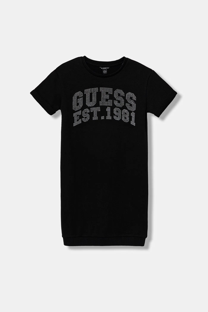 Guess gyerek pamutruha rövid fekete J6RK00.KA6R4.PPY2