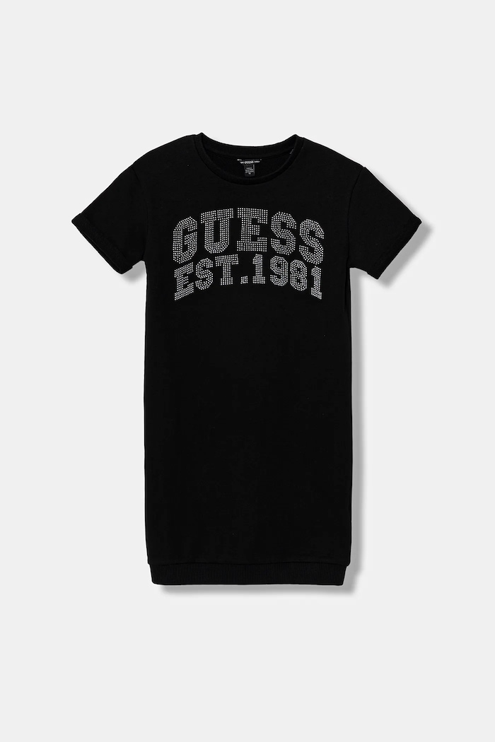 Guess gyerek pamutruha rövid fekete J6RK00.KA6R4.PPY2