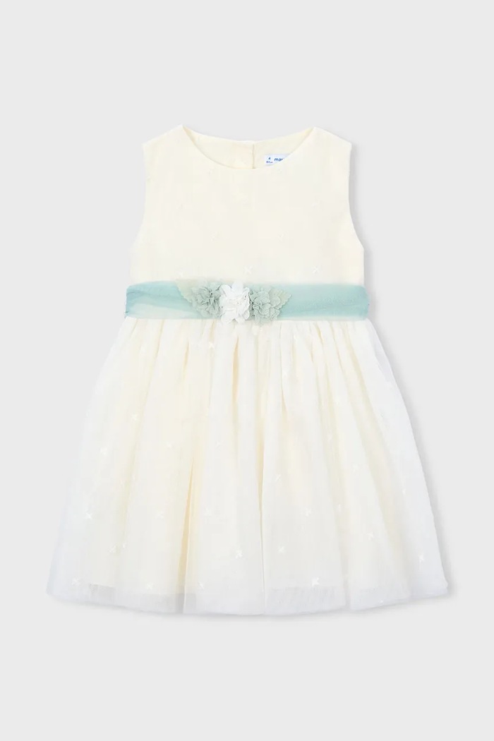 Mayoral rochie fete 3919.6B.Mini.PPY2 alb SS26