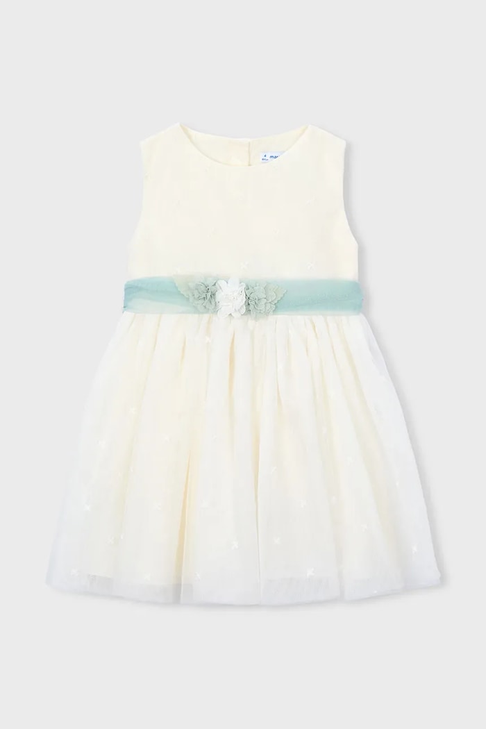 Mayoral rochie fete 3919.6B.Mini.PPY2 alb SS26
