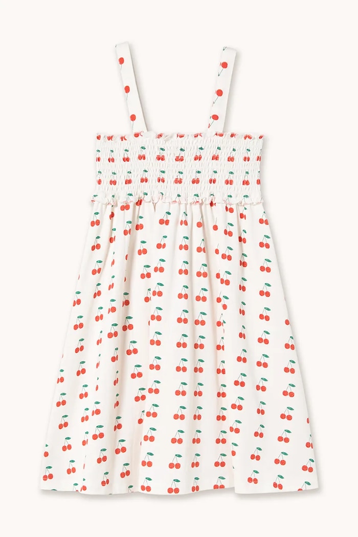 Tinycottons sukienka bawełniana dziecięca CHERRIES STRAP DRESS SS26.020 biały SS26