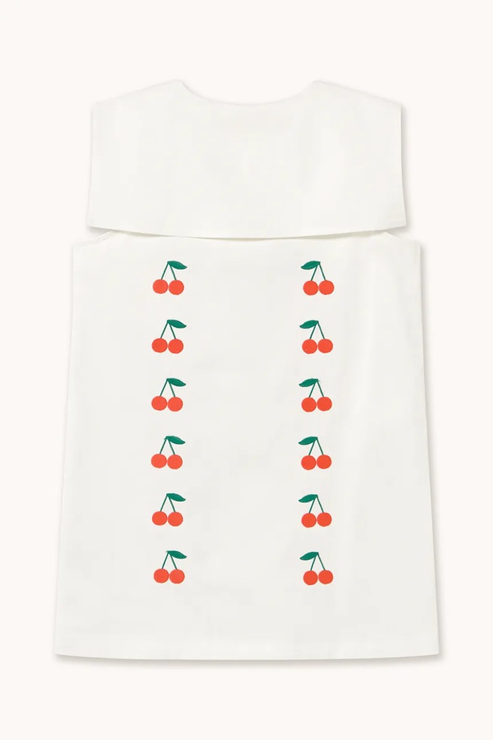 DÍVKA Dětské bavlněné šaty Tinycottons MINI CHERRIES TWILL DRESS SS26.311 bílá