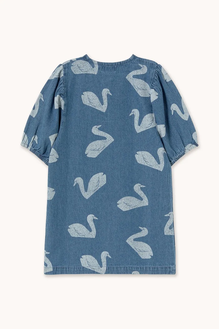 Κοριτσίστικα Παιδικό βαμβακερό φόρεμα Tinycottons BIG SWANS DRESS SS26.325 μπλε
