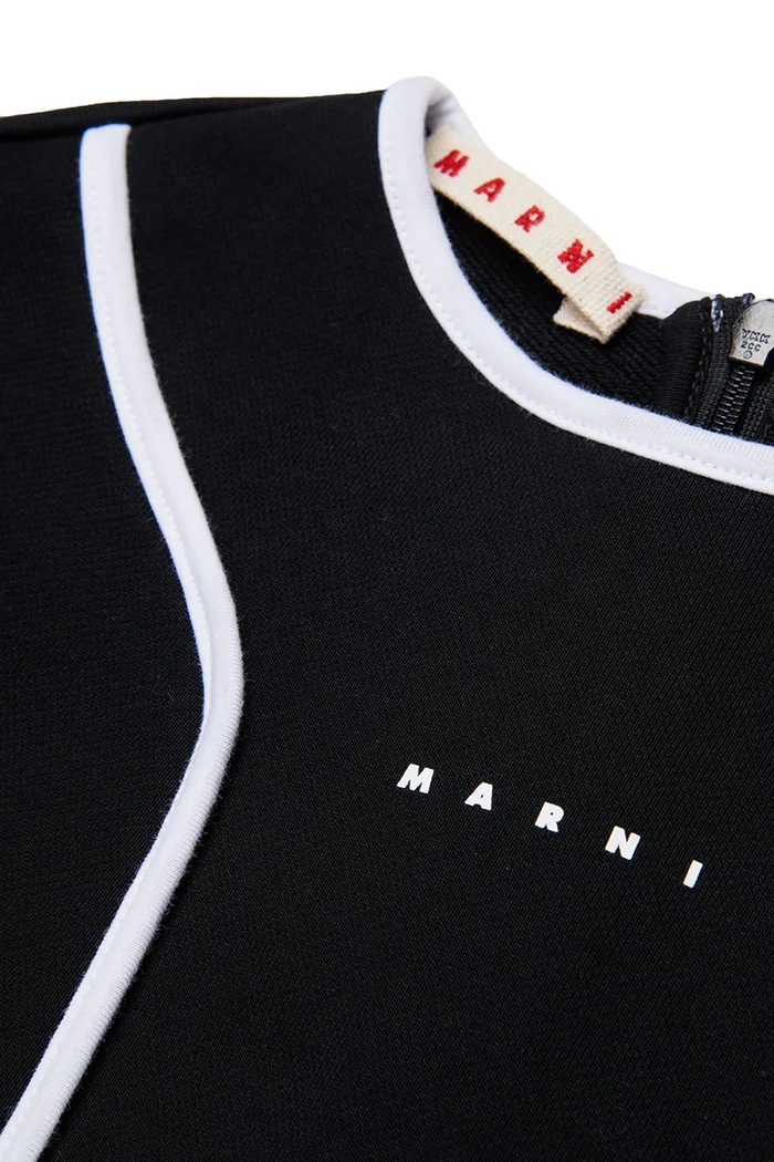 Dievčenské bavlnené šaty Marni MD315F DRESS čierna M01687.M00V0