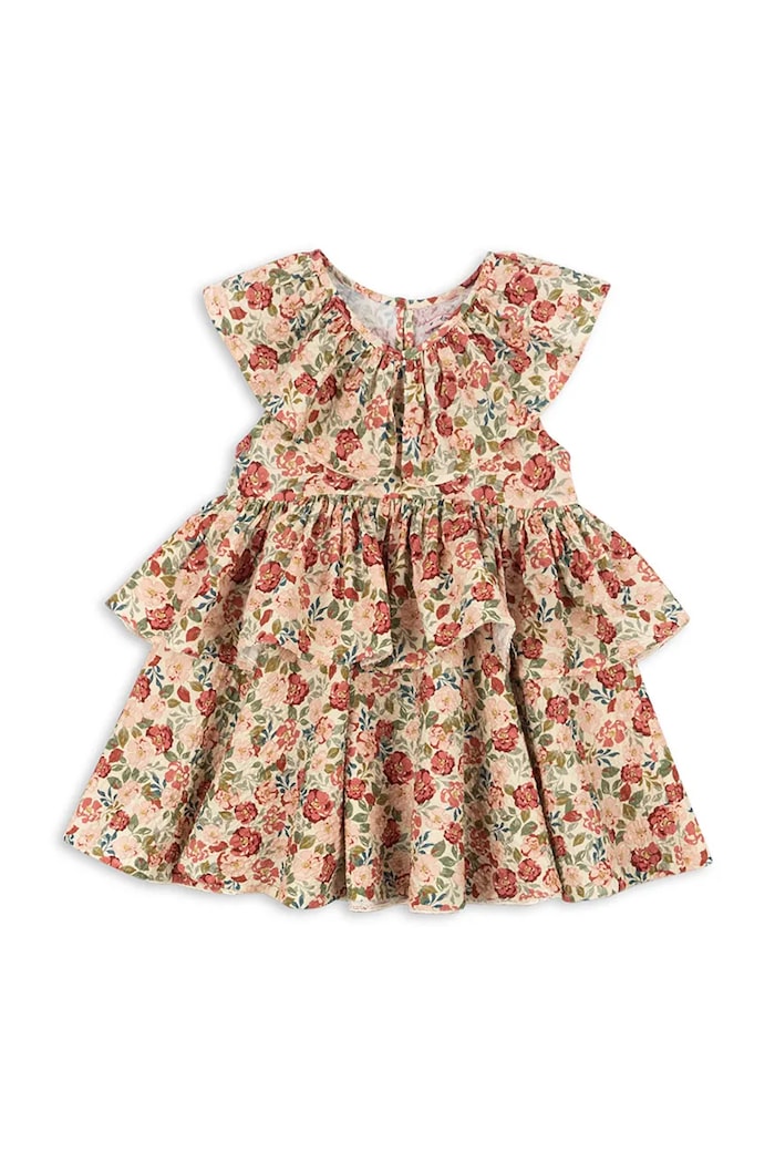Dievčenské bavlnené šaty Konges Sløjd BELLA FRILL DRESS GOTS KS104690.PPY2 viacfarebná SS26