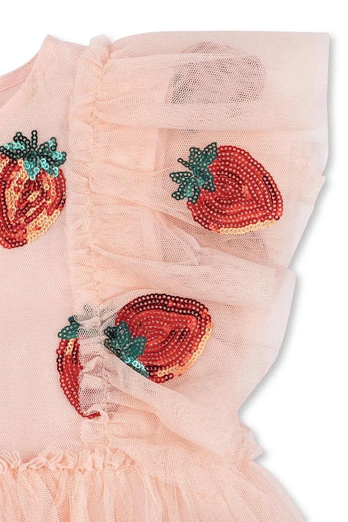 Konges Sløjd sukienka dziecięca YVONNE FRILL DRESS różowy KS105137.PPY2