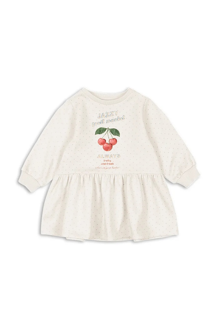 Dievčenské bavlnené šaty Konges Sløjd LOUPY SWEAT DRESS OCS bavlna biela KS104952.PPY2
