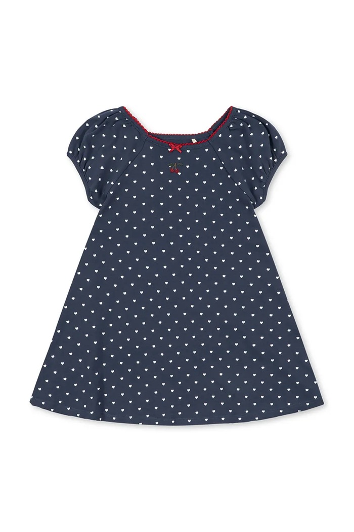 Konges Sløjd sukienka bawełniana dziecięca CLASSIC SS DRESS GOTS wzorzyste granatowy KS104734.PPY2