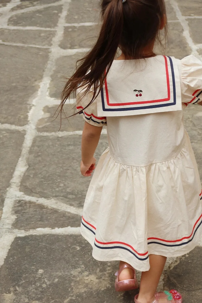 Dievčenské bavlnené šaty Konges Sløjd ALLIE DRESS GOTS bavlna béžová KS104629.PPY2