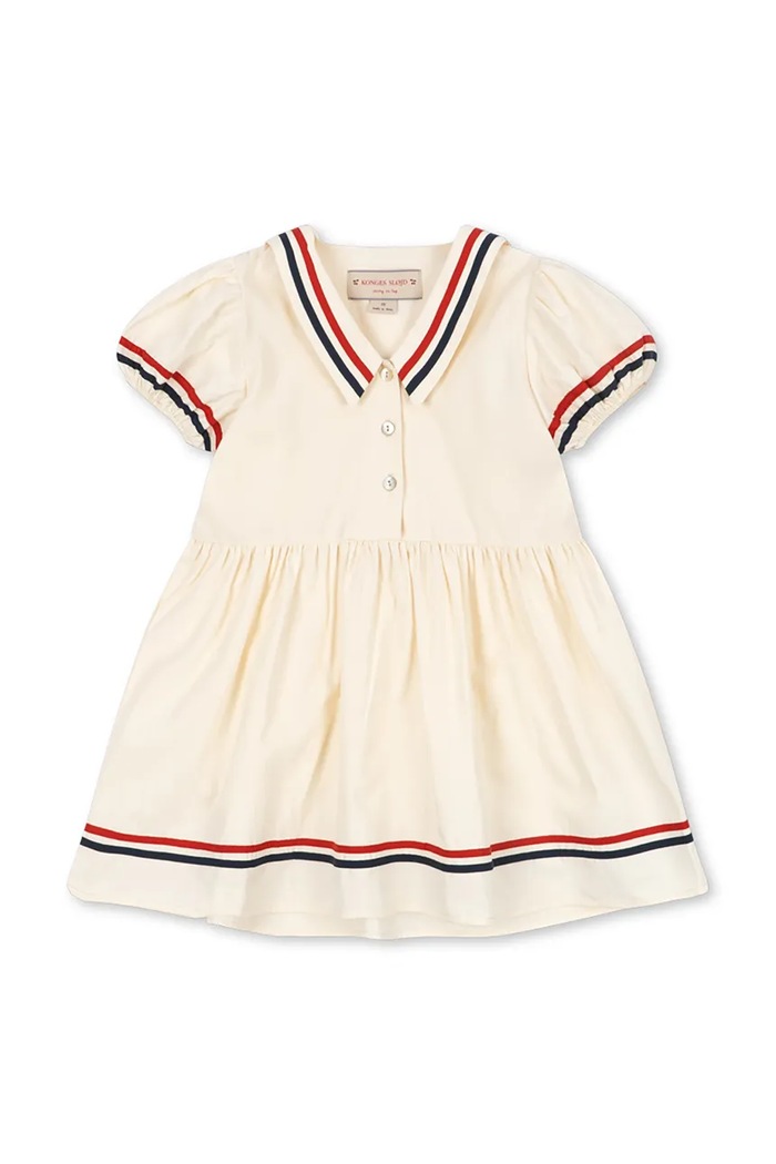 Dievčenské bavlnené šaty Konges Sløjd ALLIE DRESS GOTS KS104629.PPY2 béžová SS26