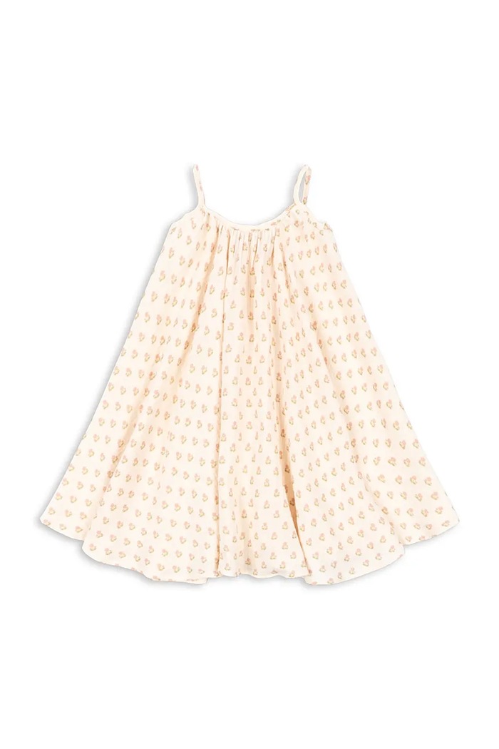 Konges Sløjd sukienka dziecięca COCO STRAP DRESS GOTS wzorzyste beżowy KS104744.PPY2
