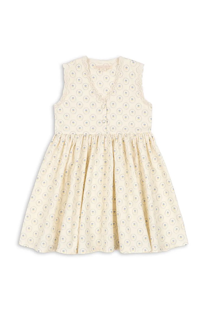 Dievčenské bavlnené šaty Konges Sløjd COEUR LACE DRESS GOTS KS104747.PPY2 béžová SS26