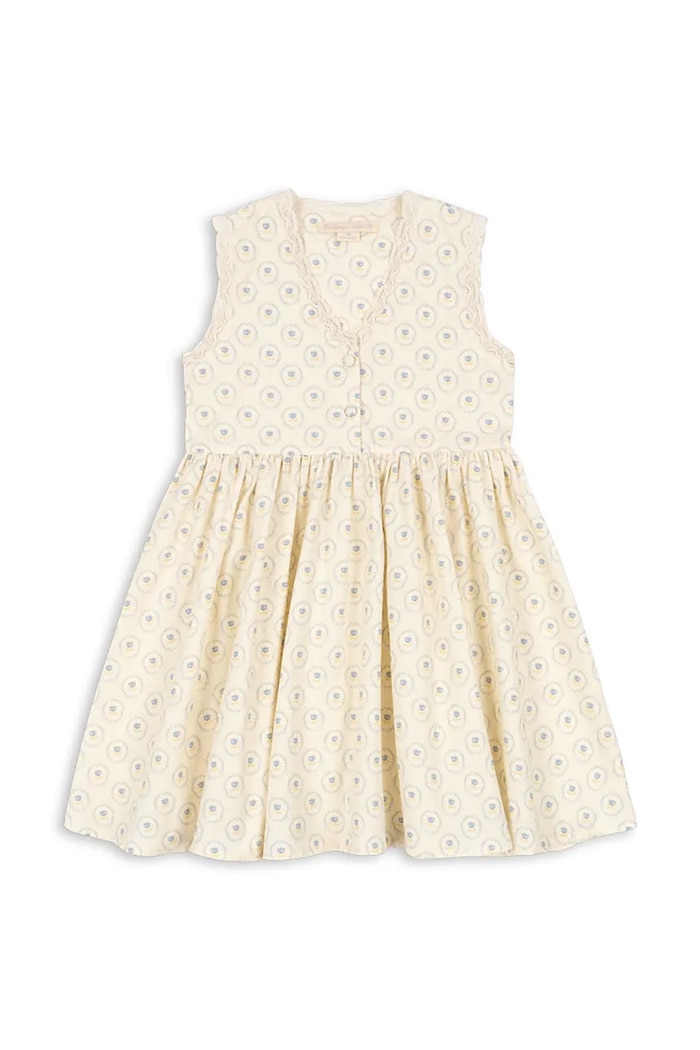 Dievčenské bavlnené šaty Konges Sløjd COEUR LACE DRESS GOTS KS104747.PPY2 béžová SS26