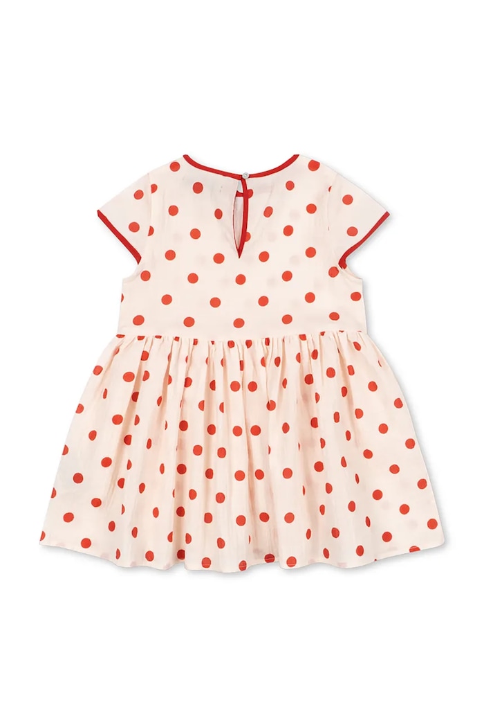 Dievčenské bavlnené šaty Konges Sløjd VIVO DRESS GOTS KS105126.PPY2 béžová SS26