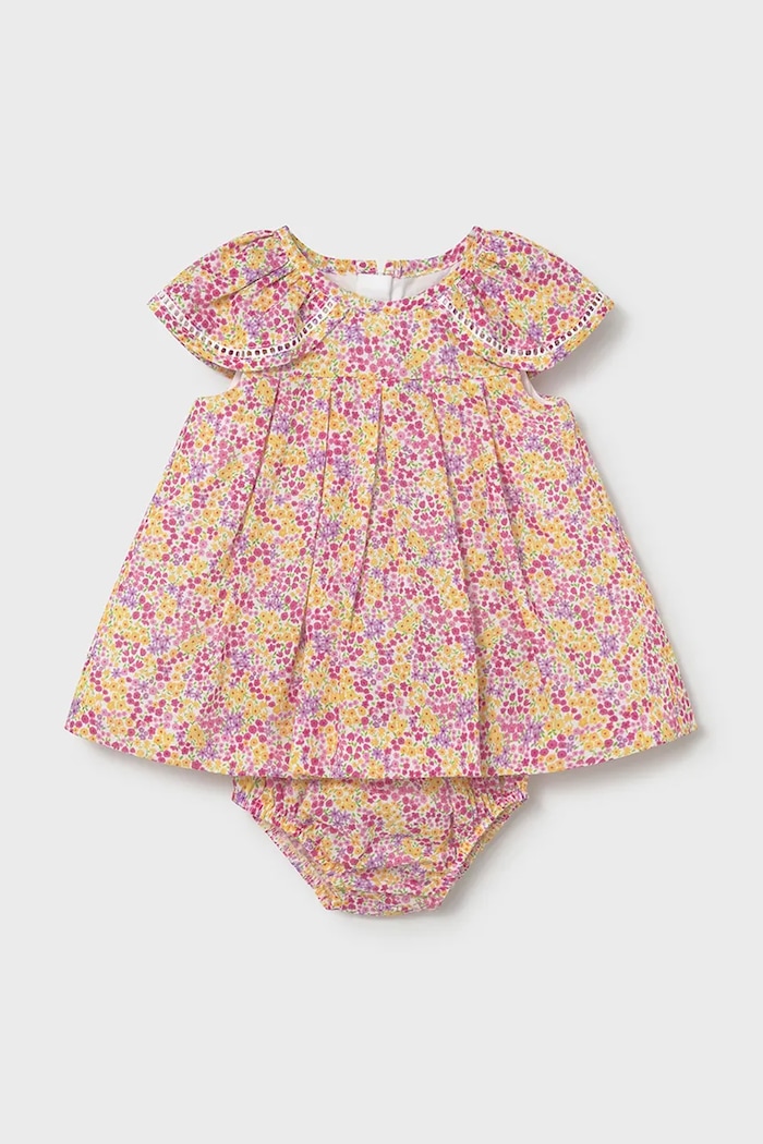 Детское хлопковое платье Mayoral Newborn короткий розовый 1806.2G.Newborn.PPY2