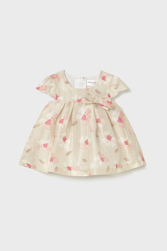 Dětské šaty se lnem Mayoral Newborn mini béžová 1885.2M.Newborn.PPY2