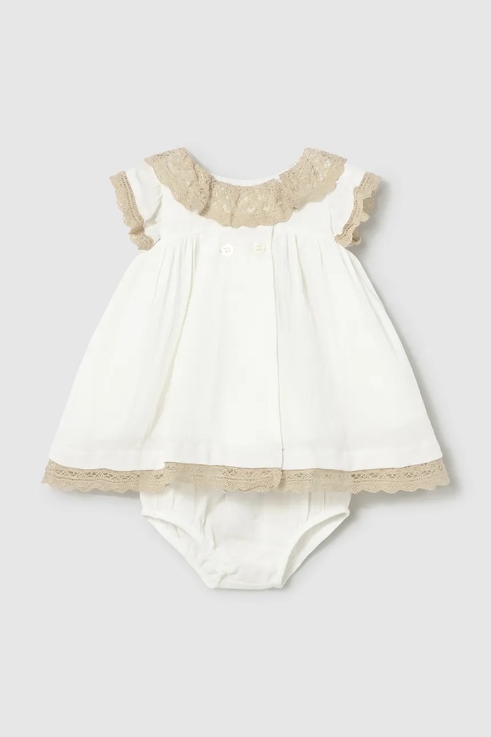 Бебешка памучна рокля Mayoral Newborn памук бял 1888.2N.Newborn.PPY2