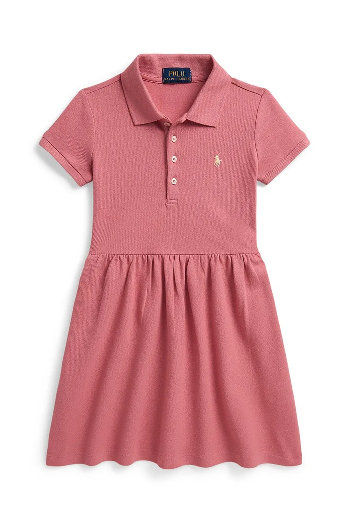 Polo Ralph Lauren sukienka dziecięca z elastanem różowy 312934961501