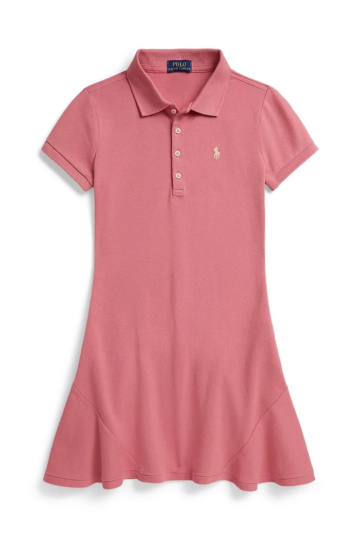 Polo Ralph Lauren sukienka dziecięca z elastanem różowy 313934962503