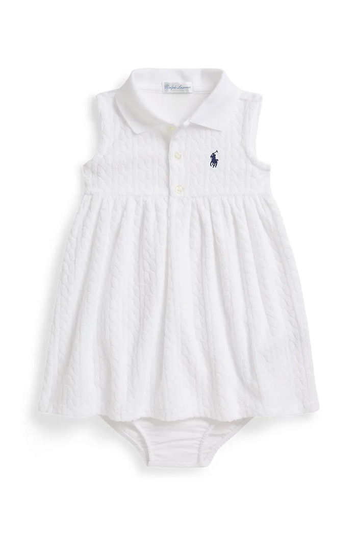 Polo Ralph Lauren šaty s rozšíreným strihom bavlnené biela 310A12832001