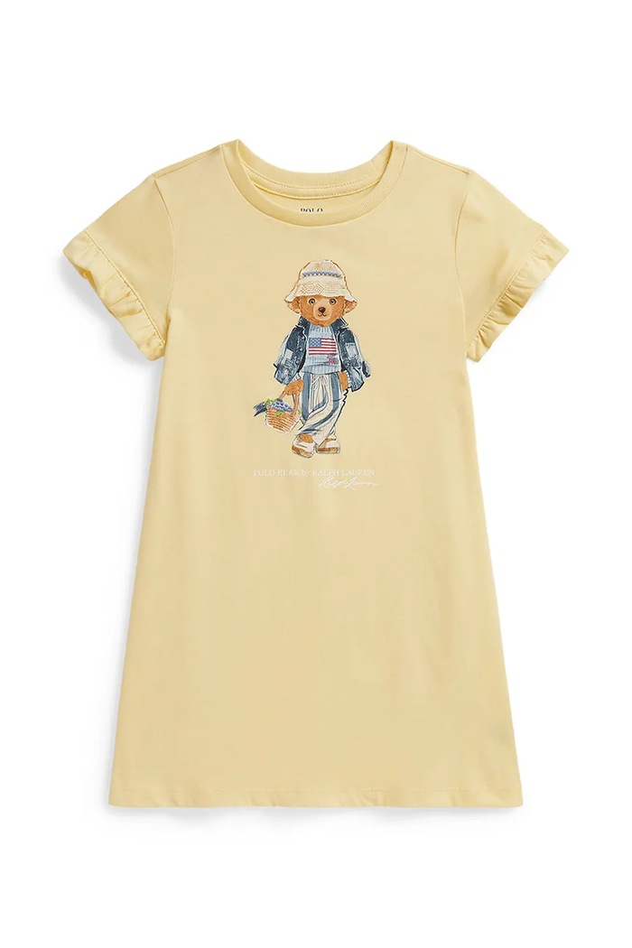 Bavlnené šaty Polo Ralph Lauren žltá 312A11770001