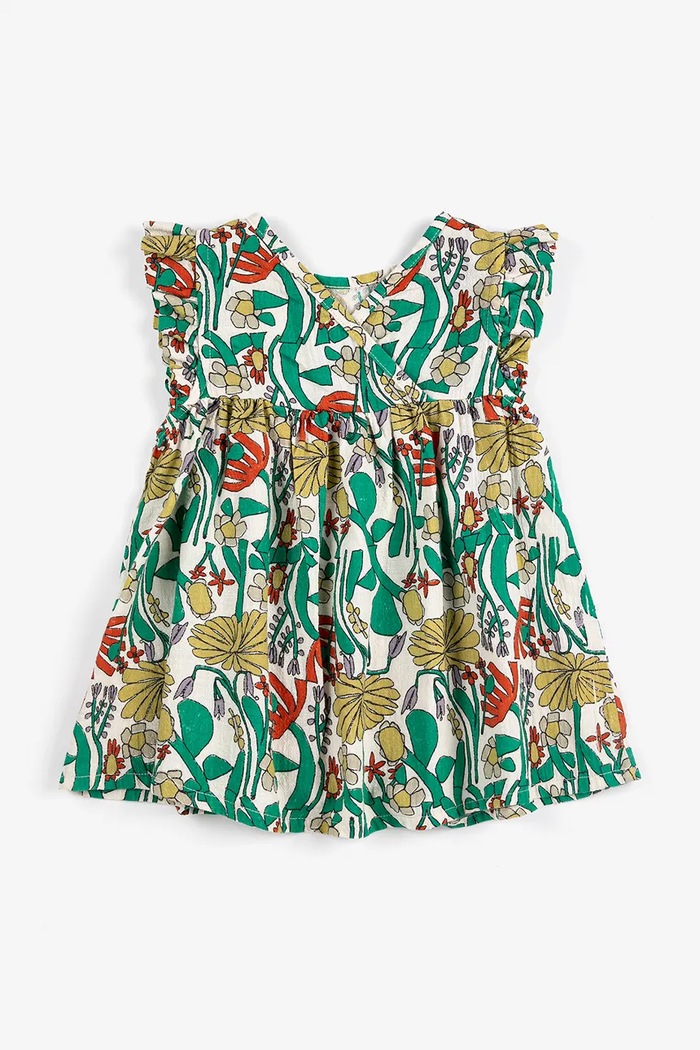 Detské bavlnené šaty Bobo Choses Color Herbalist 126AB089 zelená SS26