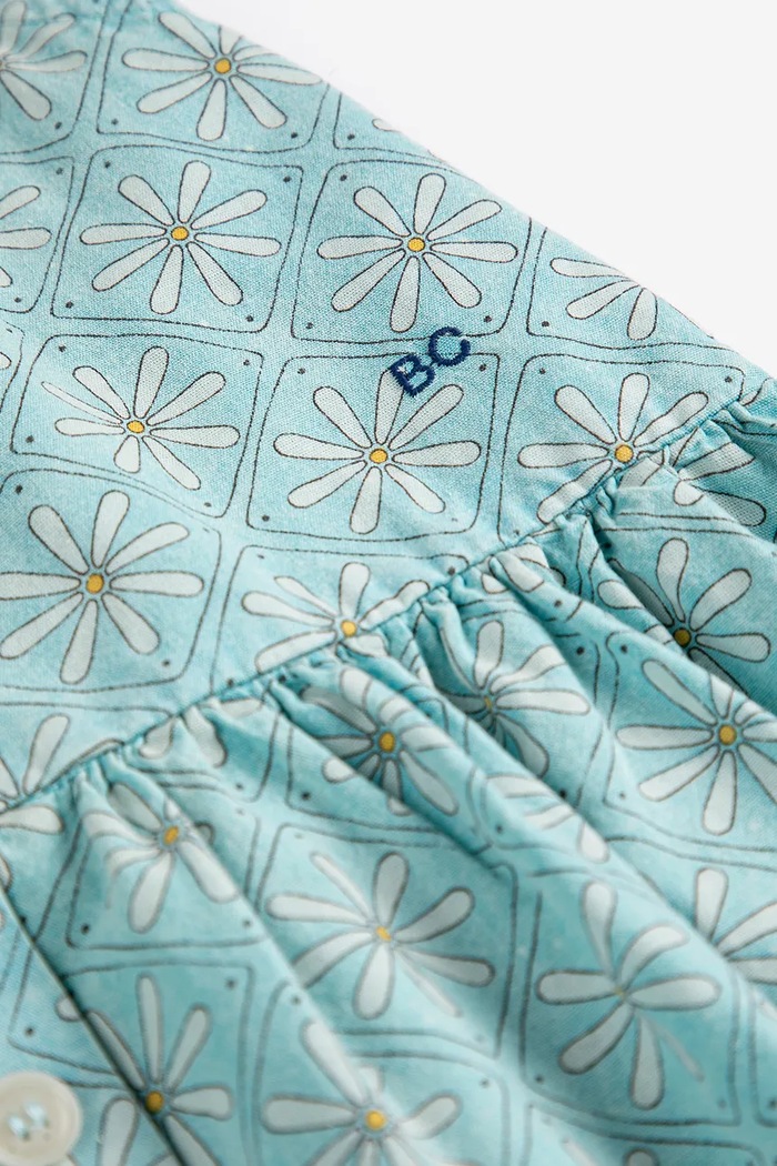 Κοριτσίστικα Παιδικό βαμβακερό φόρεμα Bobo Choses Daisy Mosaic 126AC106 μπλε