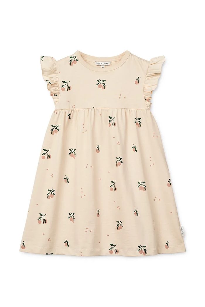 Liewood sukienka dziecięca Neveah Printed Dress rozkloszowany beżowy LW20490.PPY2