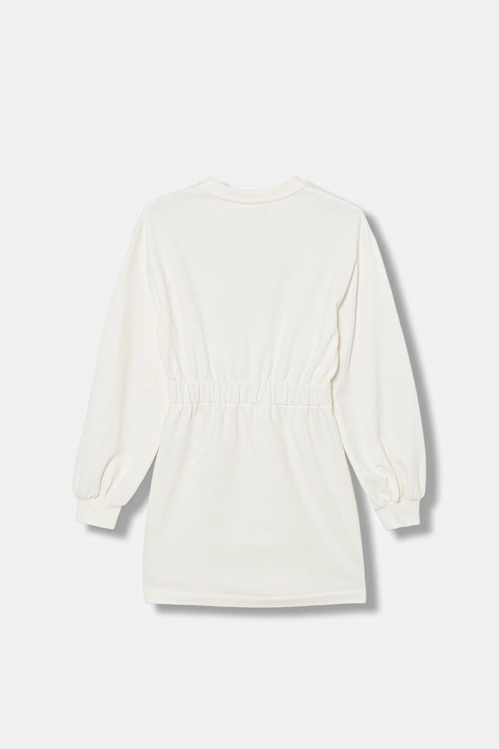 Elisabetta Franchi sukienka bawełniana dziecięca EFAB657.0.FF002.140.158 beżowy SS26