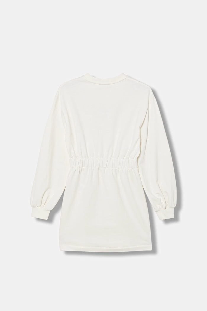 Elisabetta Franchi sukienka bawełniana dziecięca EFAB657.0.FF002.140.158 beżowy SS26