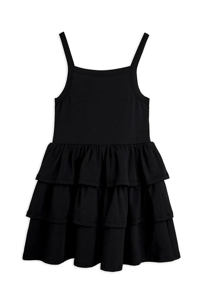 Mini Rodini rochie cu bumbac Planet 26250102 negru SS26