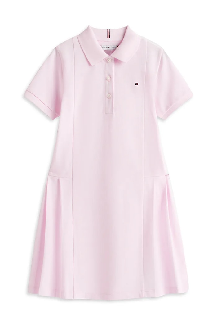 Tommy Hilfiger rochie din bumbac KG0KG08342.128.176.PPY2 roz SS26