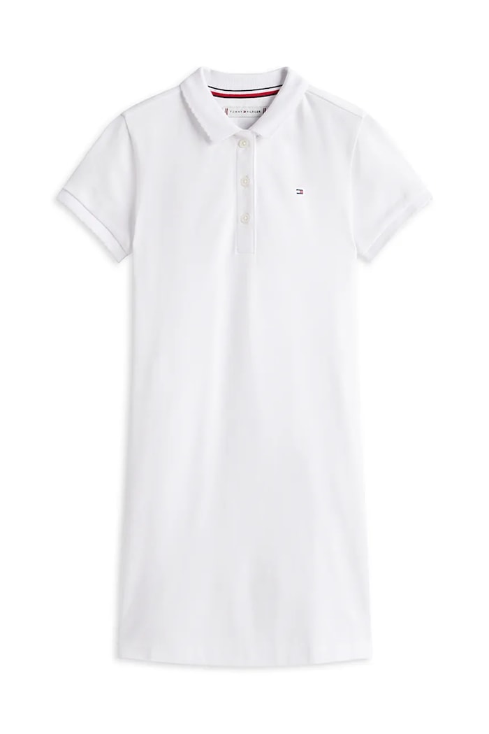 Tommy Hilfiger rochie de vară de bumbac KG0KG08564.104.122.PPY2 alb SS26