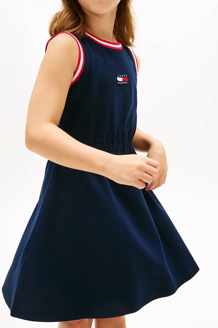 Tommy Hilfiger rochie din bumbac KG0KG09109.104.122.PPY2 bleumarin